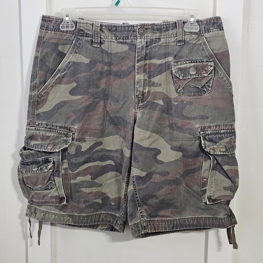 GAP Camo Cargo Shorts Men 34 Y2K Baggy Military Gorpcore Utility 11"